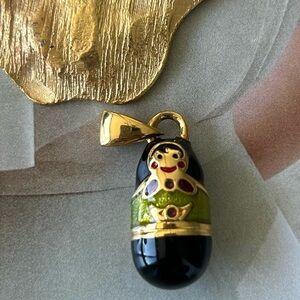 Vintage Joan Rivers collection enamel Russian doll pendant